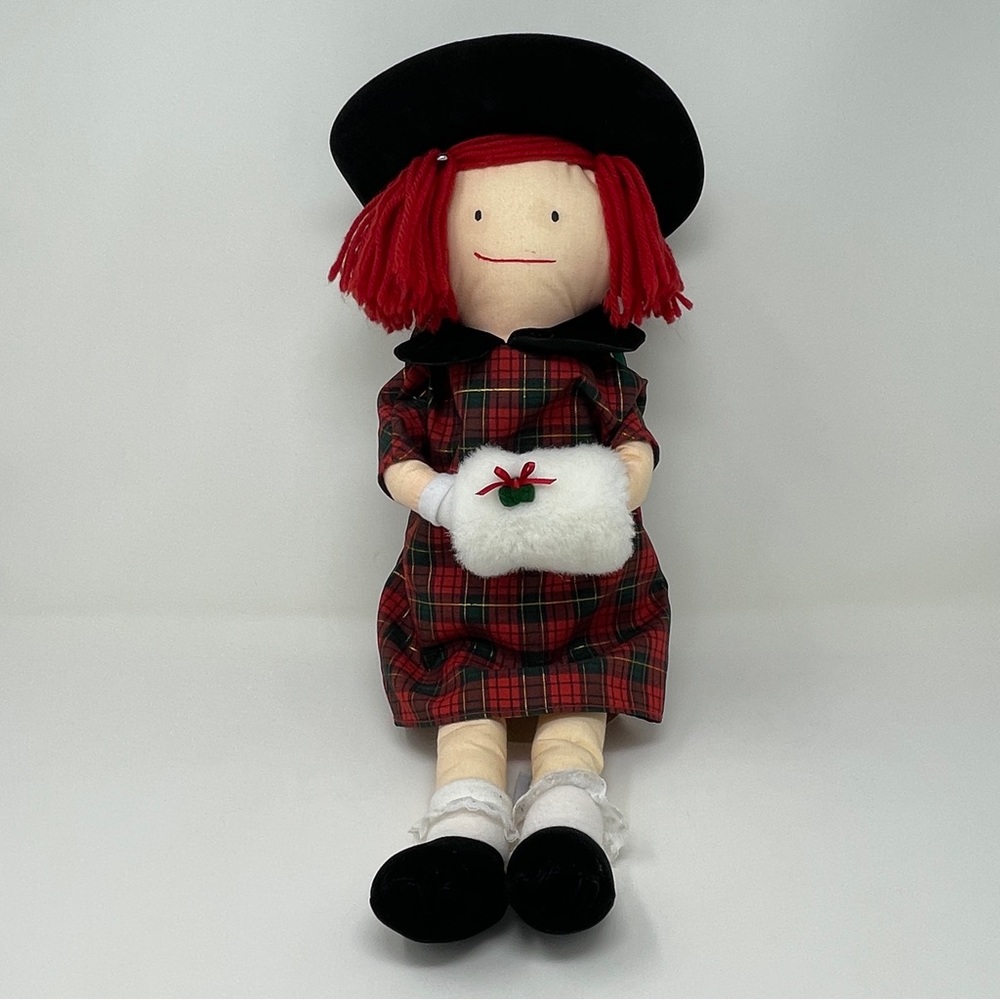 Vintage Eden Rag Doll Madeline Christmas Themed Storybook 1990 Stuffed Doll
